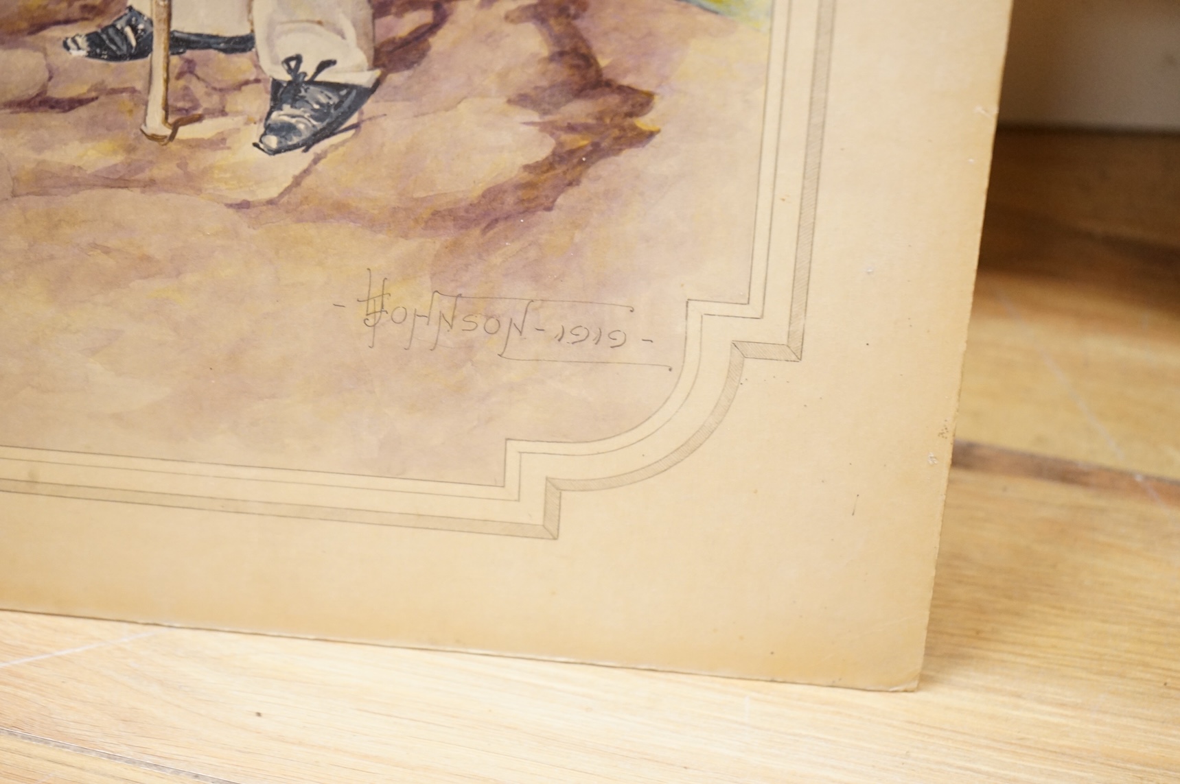 Leveson Johnson (19th/20th. C), 'Captain Cutlass', signed and dated 1919, watercolour, 55 x 35cm, unframed